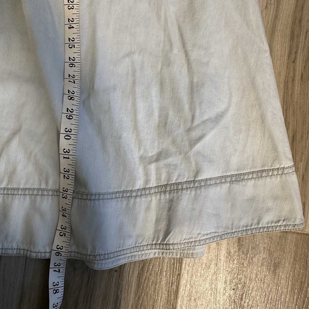 Anthropologie Pilcro Pintuck Basque Waist Denim Maxi Skirt Large Boho Western - Picture 8 of 13